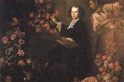 Mario Dei Fiori Self-Portrait with a Servant and Flowers oil painting artist